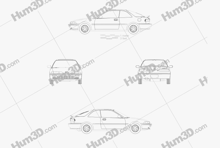 Acura Integra coupé 1993 Blueprint