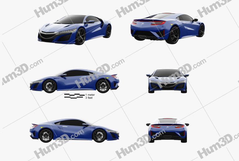 Acura NSX 2019 Blueprint Template