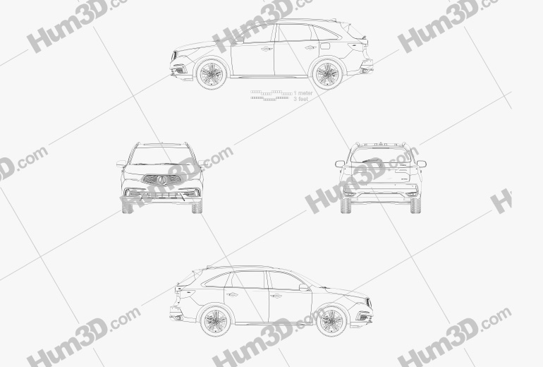 Acura MDX Sport híbrido 2020 Blueprint