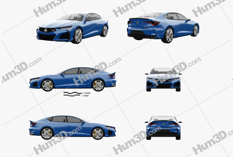 Acura Type-S 2020 Blueprint Template