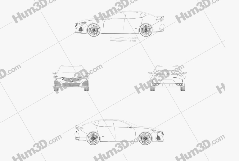 Acura Type-S 2020 Blueprint