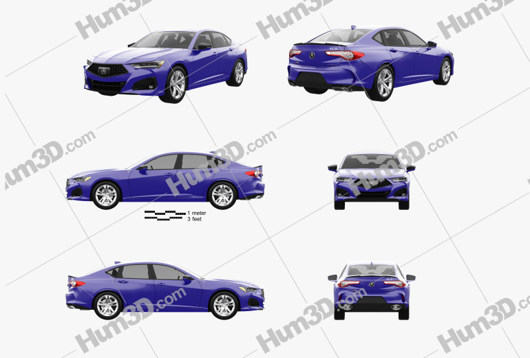 Acura TLX A-Spec 2022 Blueprint Template