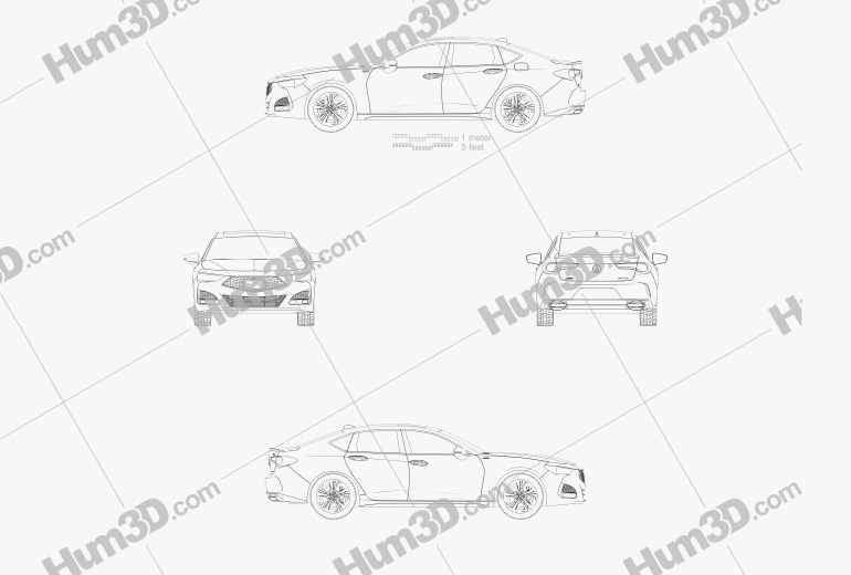 Acura TLX A-Spec 2022 Blueprint