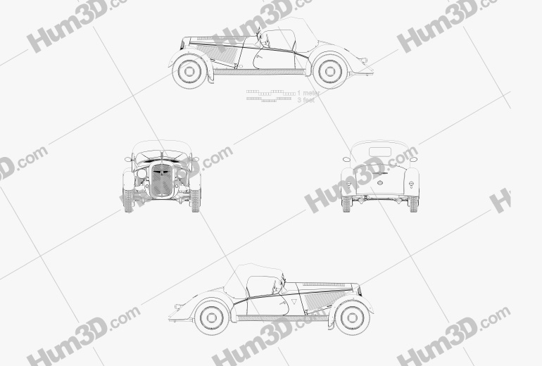 Adler Trumpf Junior Sport 雙座敞篷車 1935 蓝图