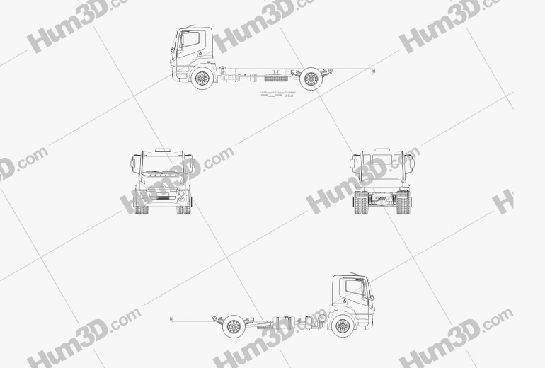 Agrale 14000 Chasis de Camión 2012 Blueprint