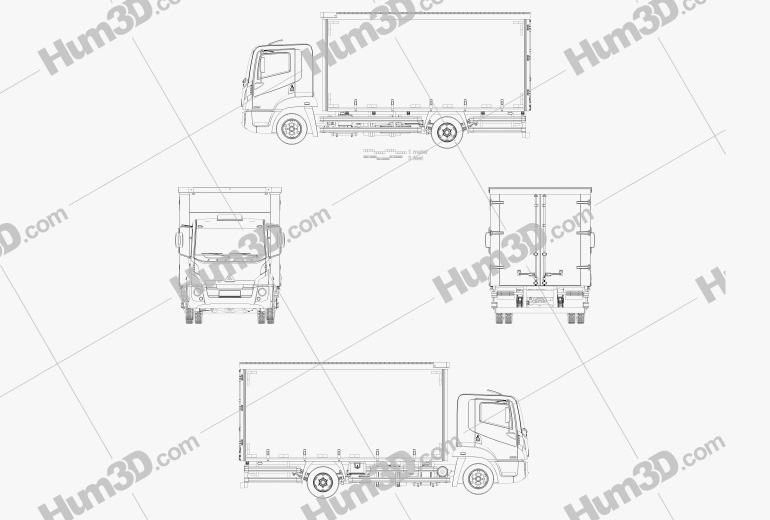 Agrale 8700 Box Truck 2012 Blueprint