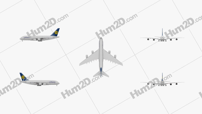 Airbus A380 Blueprint Template