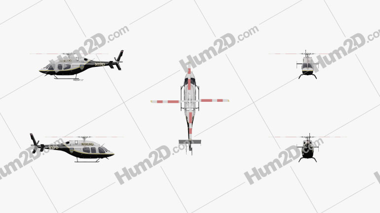 Bell 429 GlobalRanger police helicopter Blueprint Template