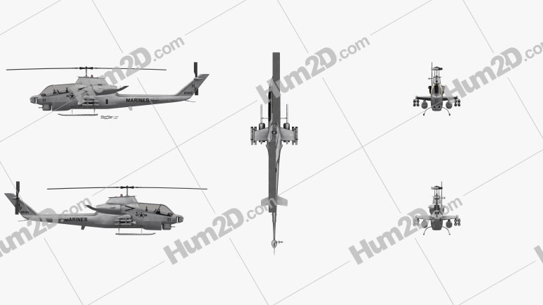 Bell AH-1 Cobra Blueprint Template