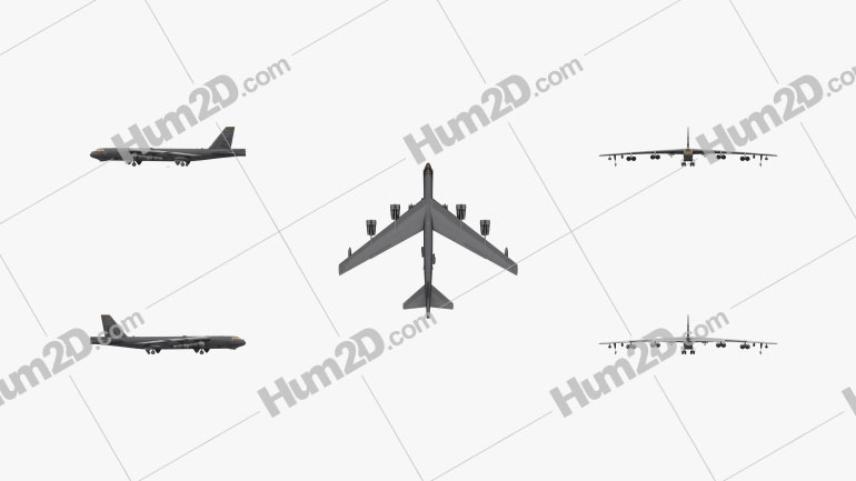 Boeing B-52 Stratofortress Blueprint Template