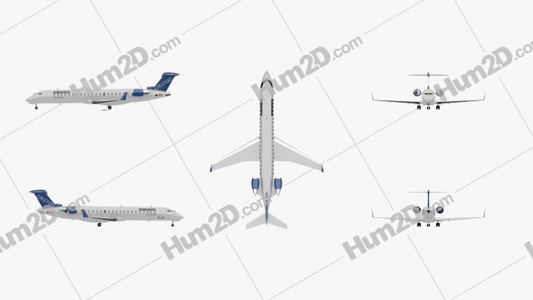 Bombardier CRJ700 series Blueprint Template