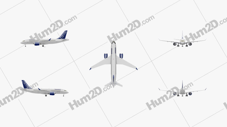 Bombardier CS100 Blueprint Template