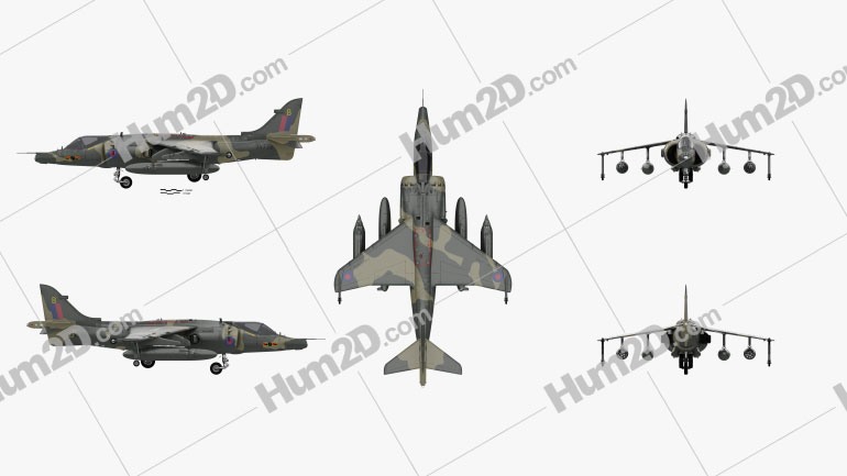 Hawker Siddeley Harrier Blueprint Template