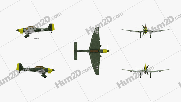 Junkers Ju 87 Stuka Blueprint Template
