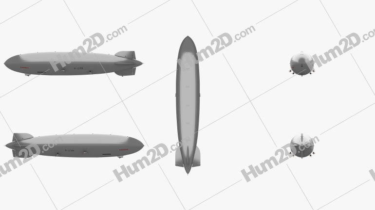 LZ 129 Hindenburg Zeppelin Blueprint Template