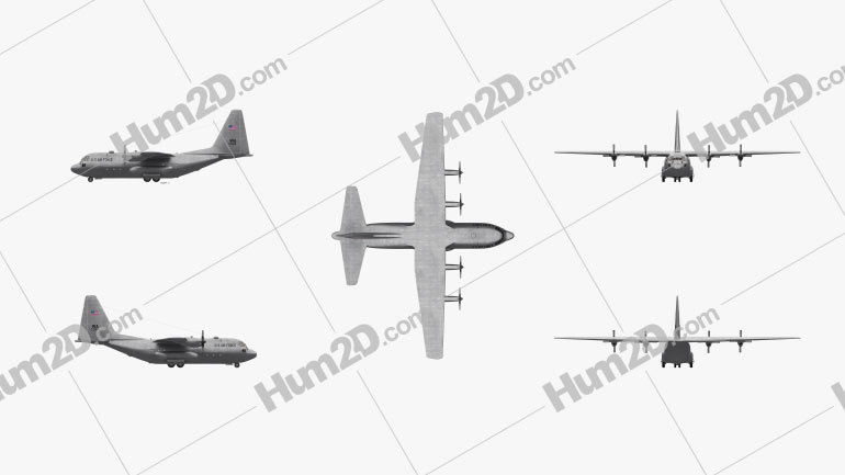 Lockheed C-130 Hercules Blueprint Template