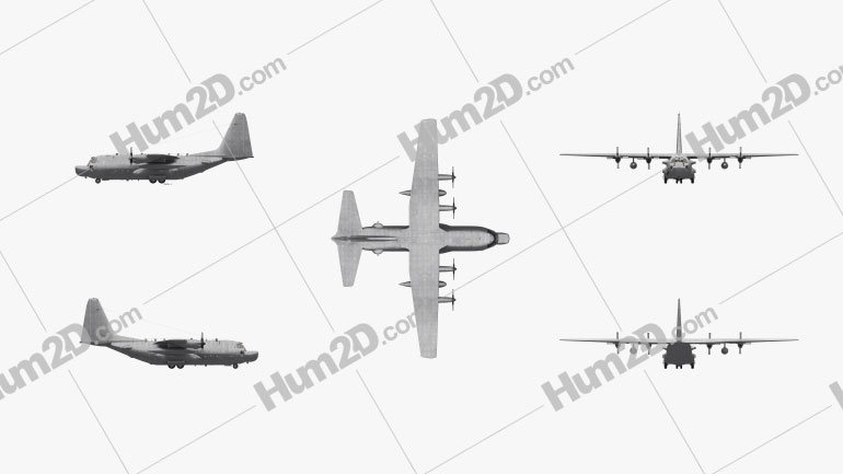 Lockheed MC-130 Blueprint Template