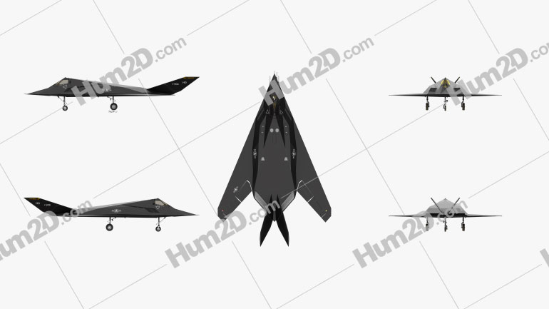 Lockheed F-117 Nighthawk Blueprint Template