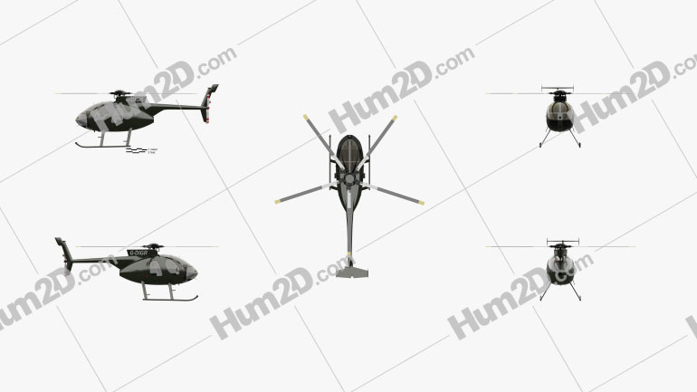 MD Helicopters MD 500 Blueprint Template