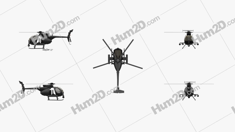 MD Helicopters MH-6 Little Bird Blueprint Template