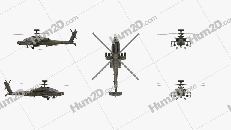 Boeing AH-64 D Apache Blueprint Template