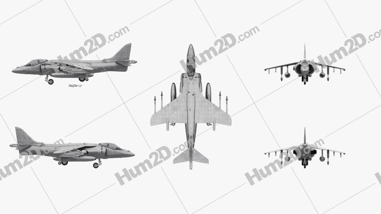 McDonnell Douglas AV-8B Harrier II Blueprint Template
