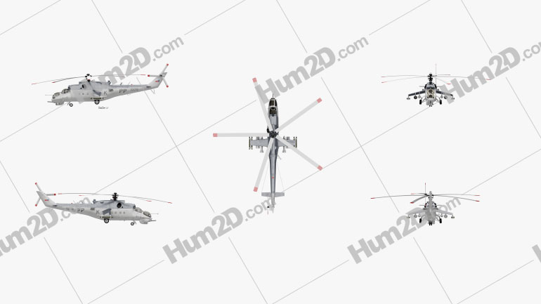 Mil Mi-35 Blueprint Template