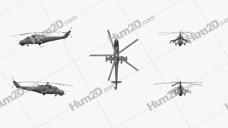 Mil Mi-24 Blueprint Template