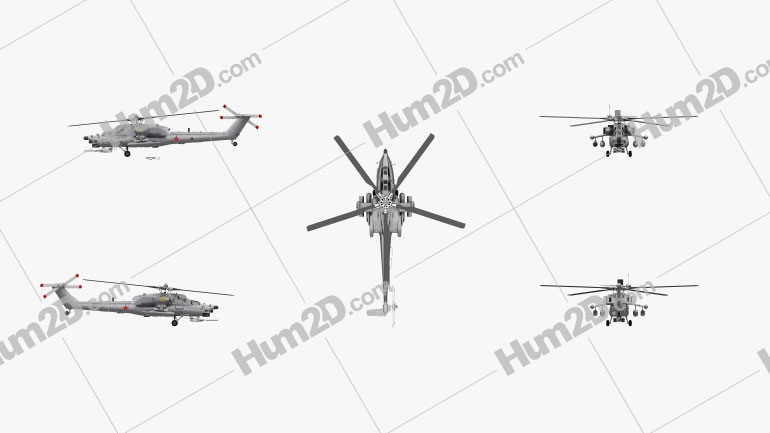 Mil Mi-28 Blueprint Template
