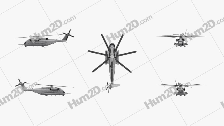 Sikorsky CH-53E Super Stallion Blueprint Template