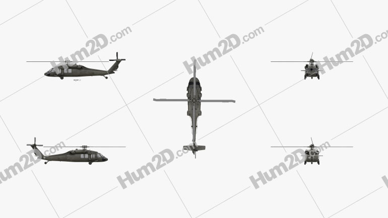 Sikorsky UH-60 Black Hawk Blueprint Template