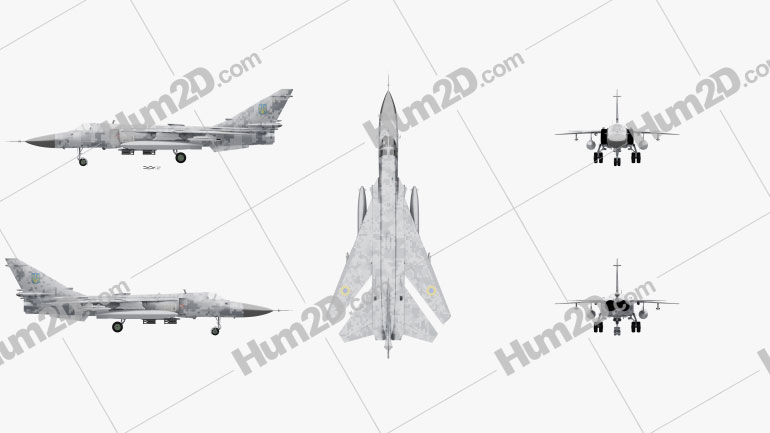 Sukhoi Su-24 Blueprint Template