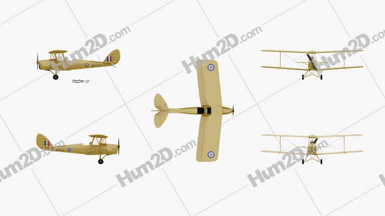 de Havilland DH.82 Tiger Moth Blueprint Template