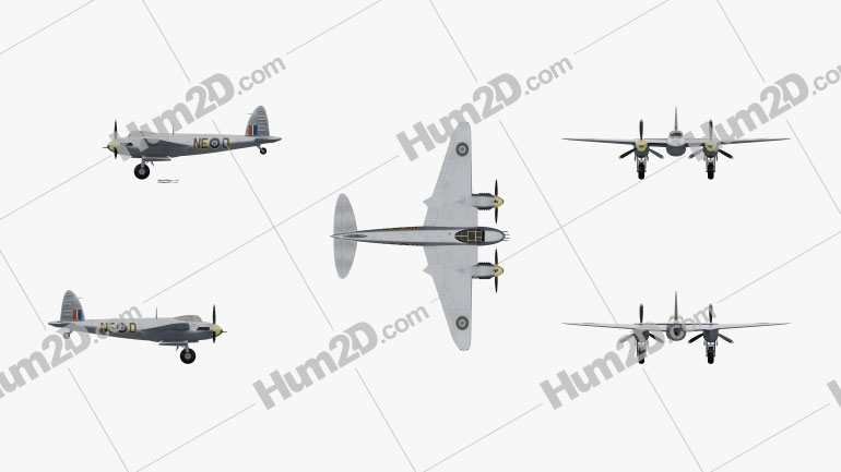 de Havilland DH.98 Mosquito FB MK VI Blueprint Template