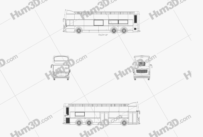 Alexander Dennis Enviro500 Open Top Bus 2005 設計図
