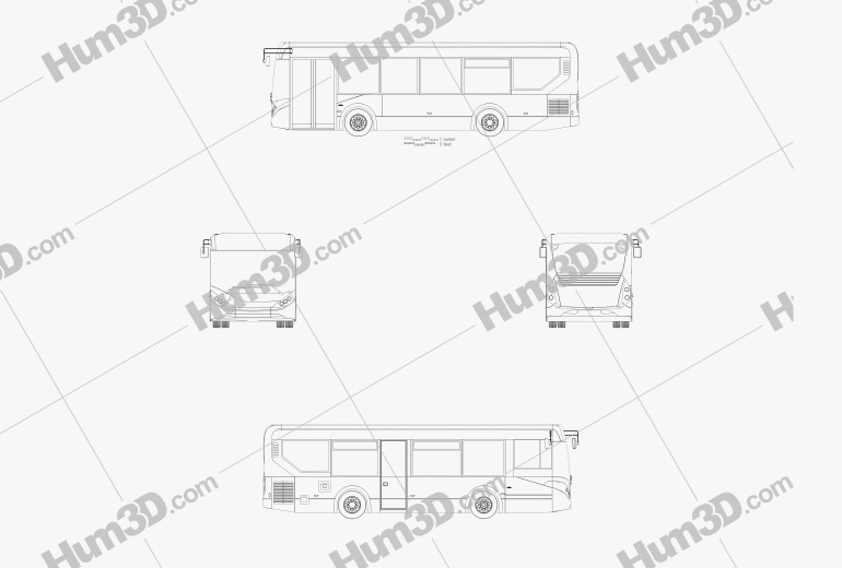 Alexander Dennis Enviro200 Ônibus 2016 Blueprint