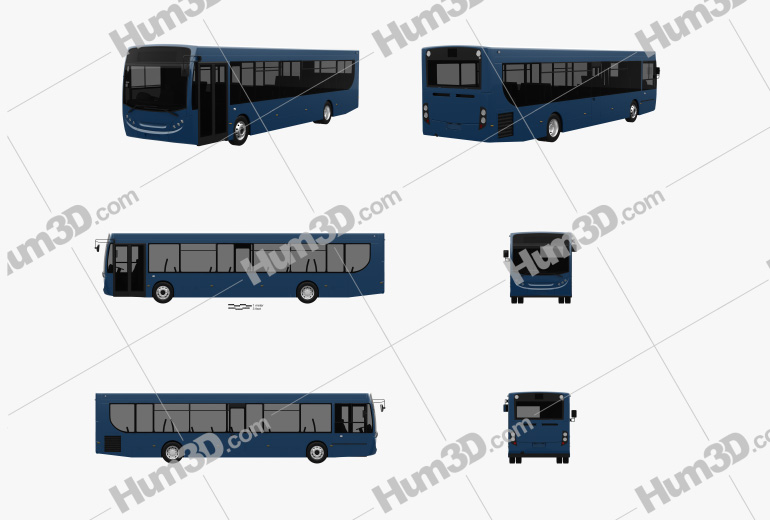 Alexander Dennis Enviro300 bus 2016 Blueprint Template