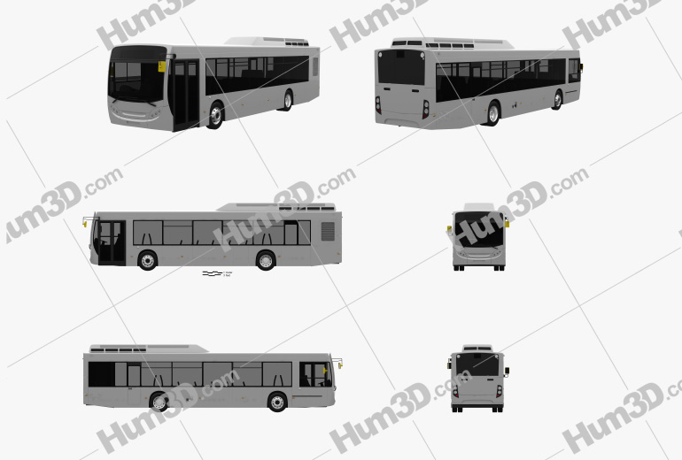 Alexander Dennis Enviro350H bus 2016 Blueprint Template