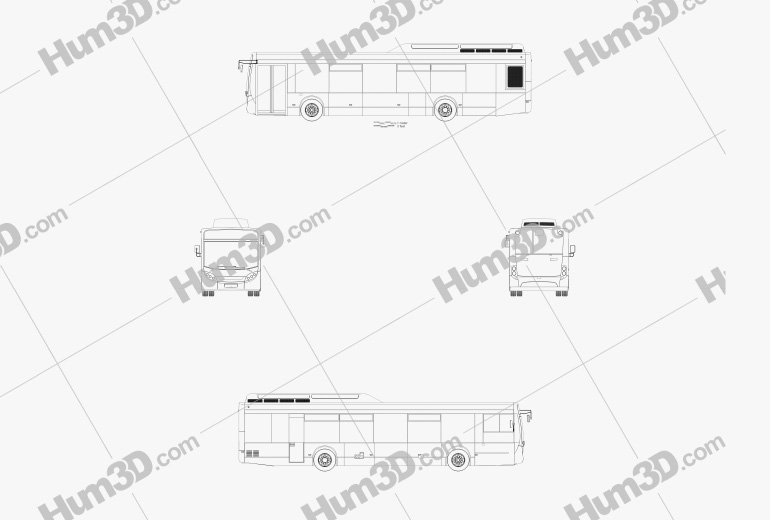 Alexander Dennis Enviro350H Autobús 2016 Blueprint