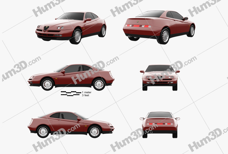 Alfa Romeo GTV 1998 Blueprint Template