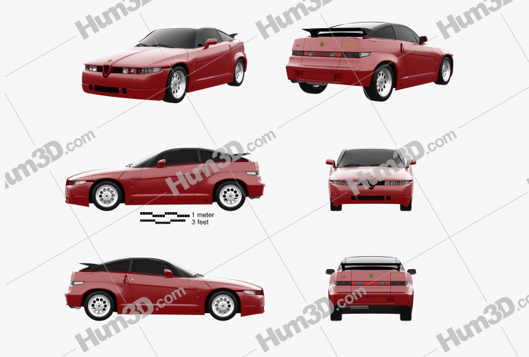 Alfa Romeo SZ 1991 Blueprint Template