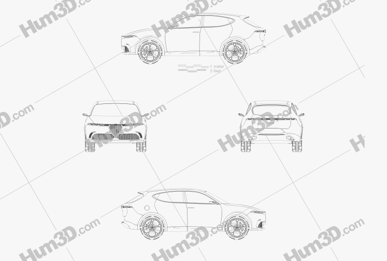 Alfa Romeo Tonale concept 2020 Blueprint