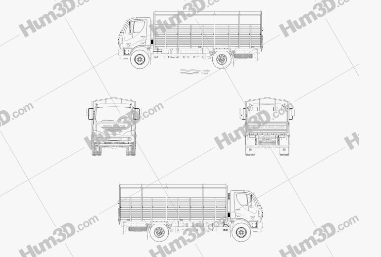 Ashok Leyland Boss Tipper Truck 2018 Blueprint