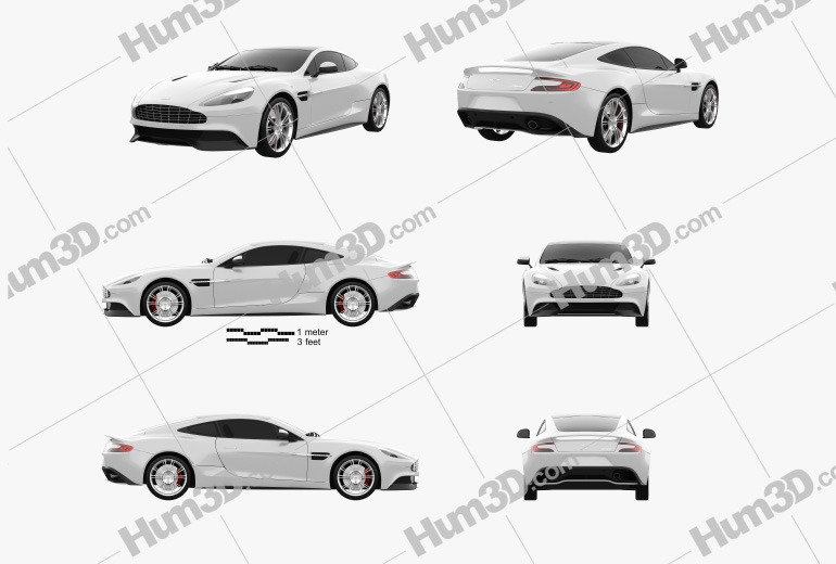 Aston Martin Vanquish 2015 Blueprint Template
