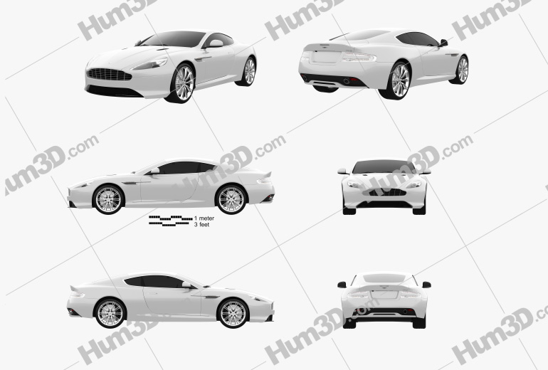 Aston Martin DB9 2015 Blueprint Template