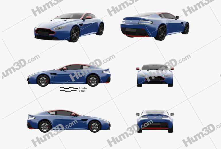 Aston Martin Vantage N430 2018 Blueprint Template