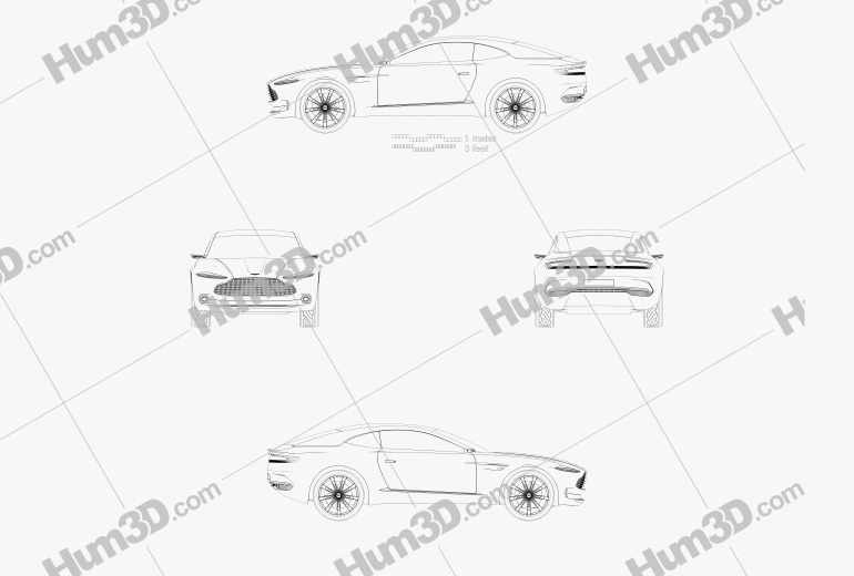 Aston Martin DBX Konzept 2015 Blueprint