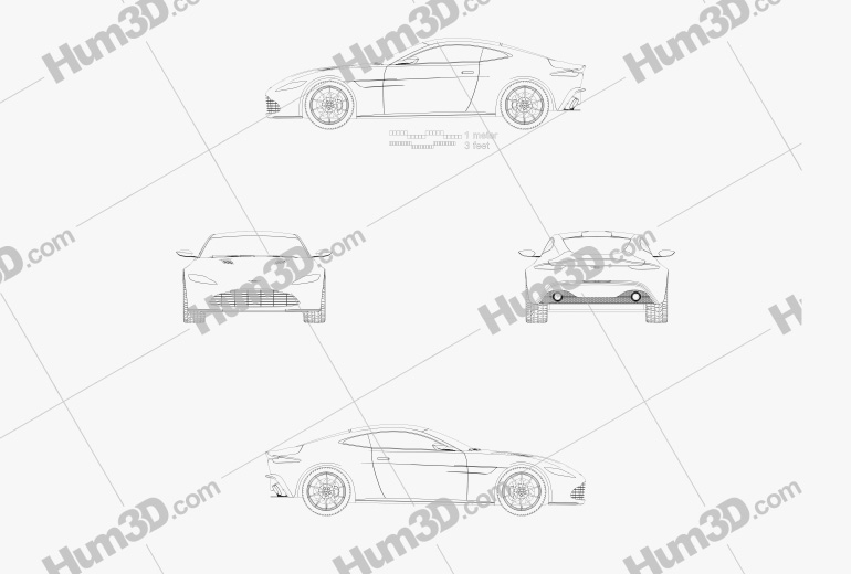 Aston Martin DB10 2018 Blueprint