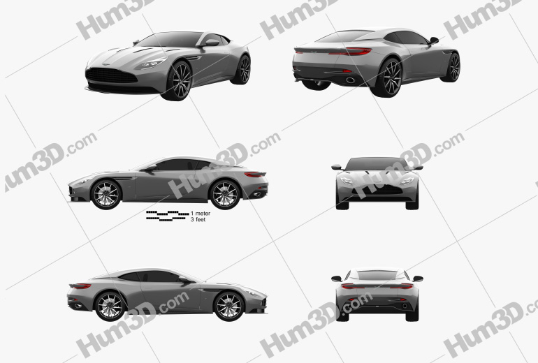Aston Martin DB11 2020 Blueprint Template