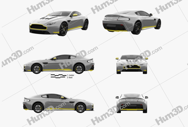 Aston Martin V12 Vantage S Sport-Plus 2020 Blueprint Template
